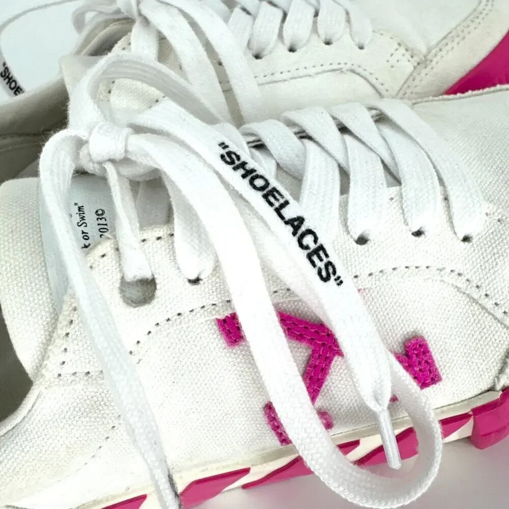 Off-White c/o Virgil Abloh Vulc White Pink Low Top Sneakers Size 38 - Picture 2 of 11